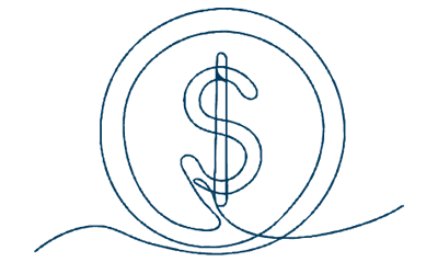 line drawing of coin