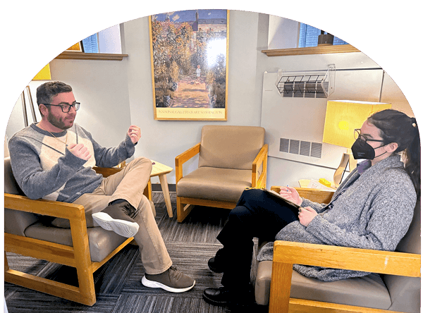 CCSC counselor intern meets with client