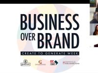 screenshot of webinar titled "Business Over Brand" featuring Dr. DeRaedt as a speaker