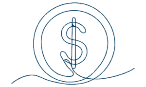 line drawing of coin